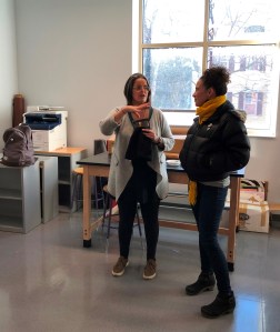 Constanza Segovia (the artist) with parent Tagan Engel